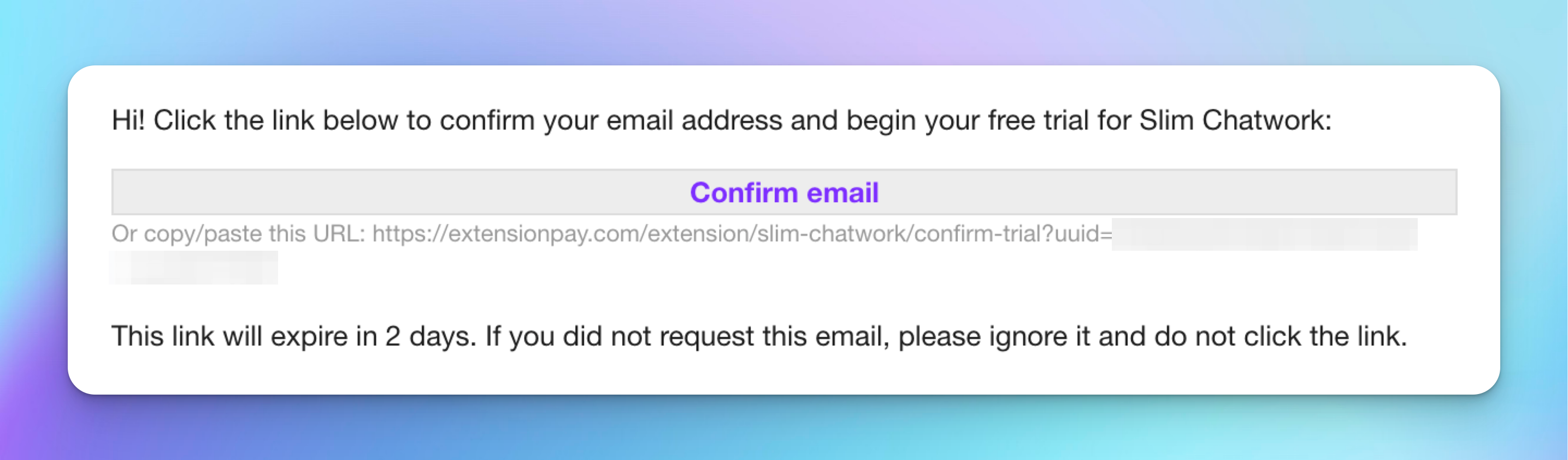 届いた確認メールのConfirm emailリンク
